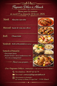 plats dela semaine du 17 fevrierFlagrants Délices Allauch