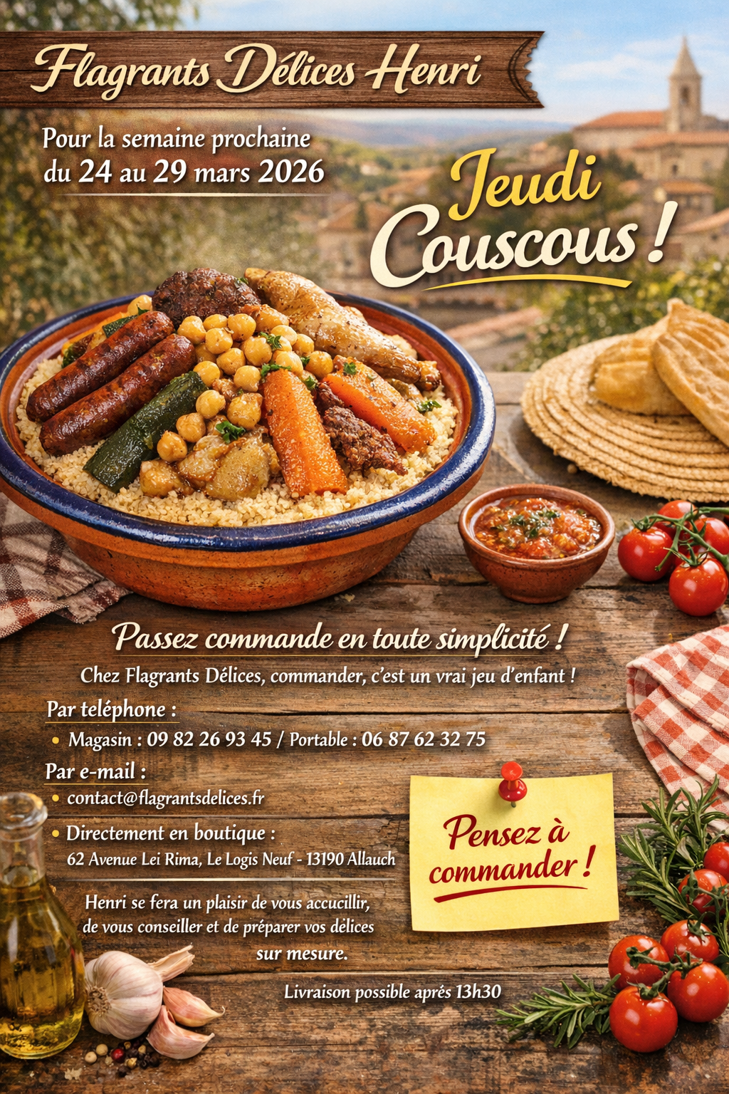 Couscous à Allauch propose par Henri chez Flangrats Délices