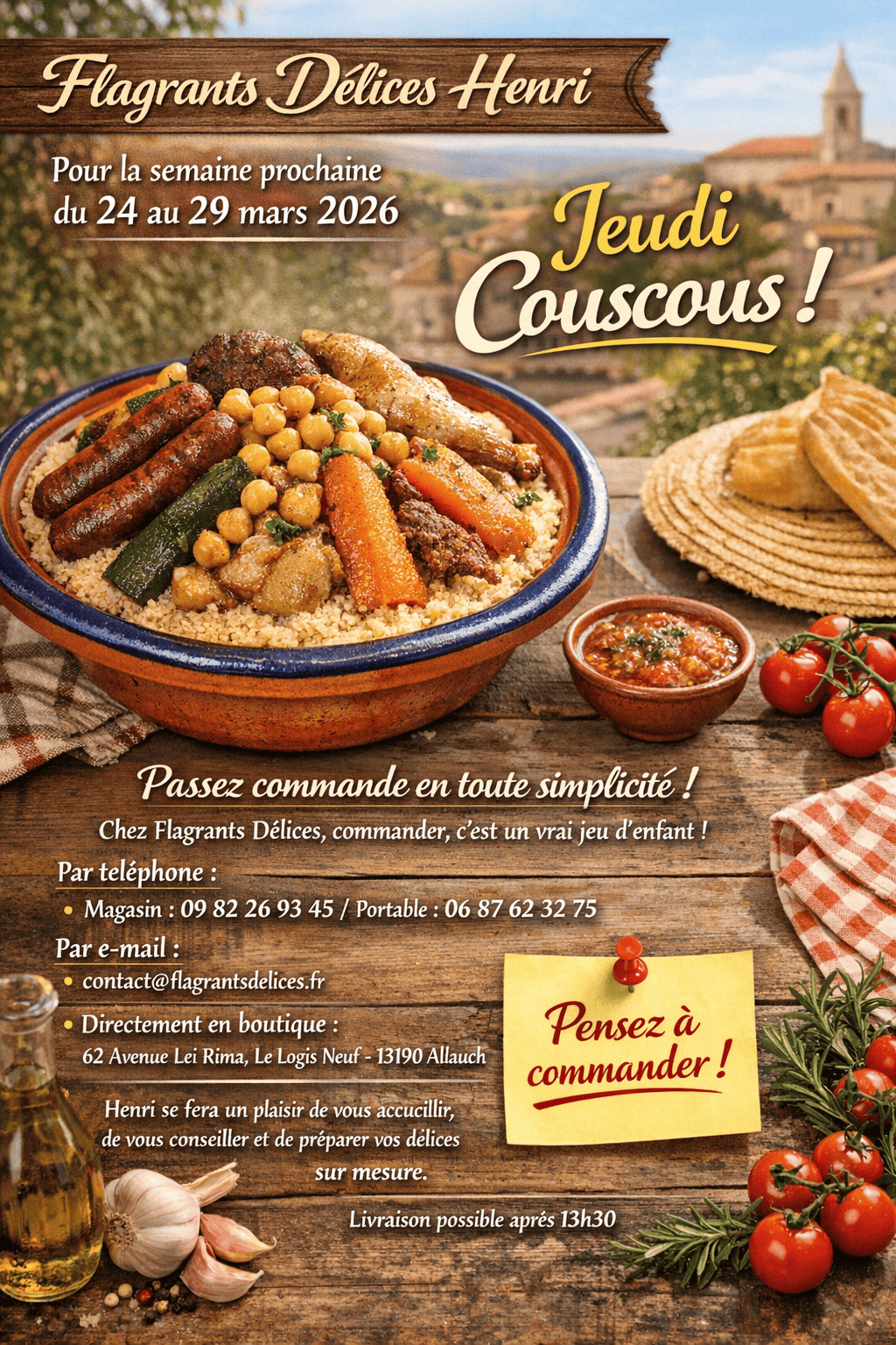 Couscous à Allauch propose par Henri chez Flangrats Délices