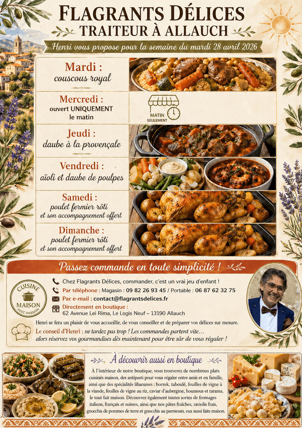 plat de la semaine 27 traiteur Flagrants Delices à Allauch